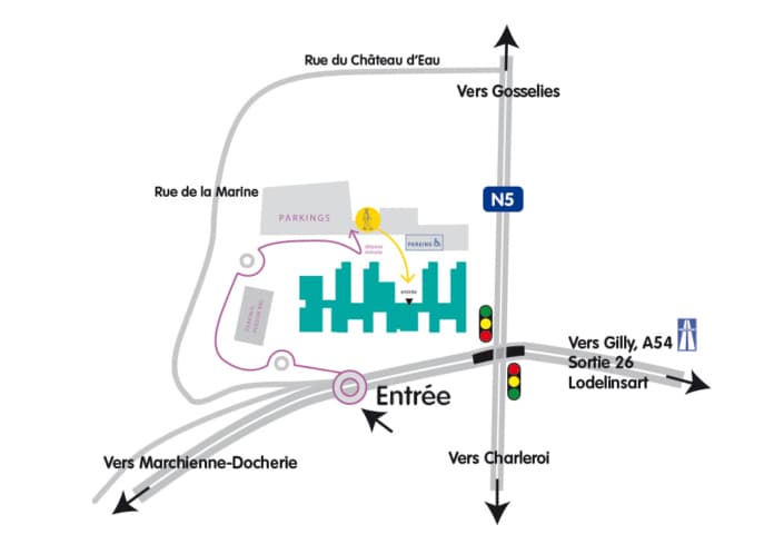 Plan d'accès hôpital Marie-Curie